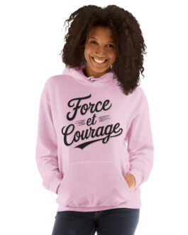 Sweat à capuche pour homme et femme – Force et courage