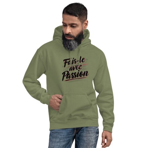 Sweat à capuche pour homme et femme – Fais-le avec passion – Image 2