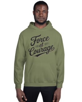 Sweat à capuche pour homme et femme – Force et courage