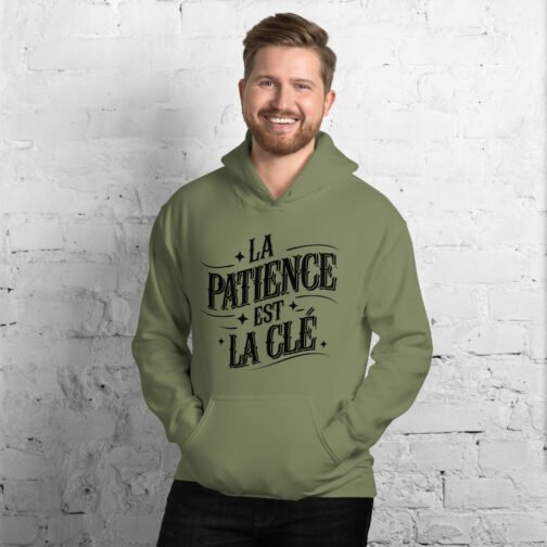 Sweat à capuche pour homme et femme – La patience est la clé – Image 3