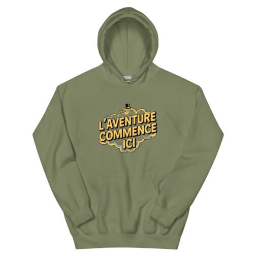 Sweat à capuche pour homme et femme – L'aventure commence ici – Image 4