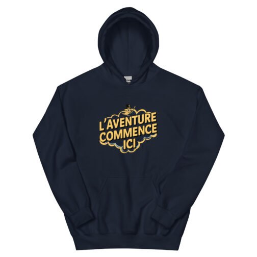 Sweat à capuche pour homme et femme – L'aventure commence ici – Image 2