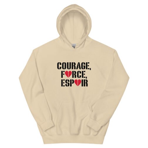 Sweat à capuche pour homme et femme - Courage Force Espoir – Image 5