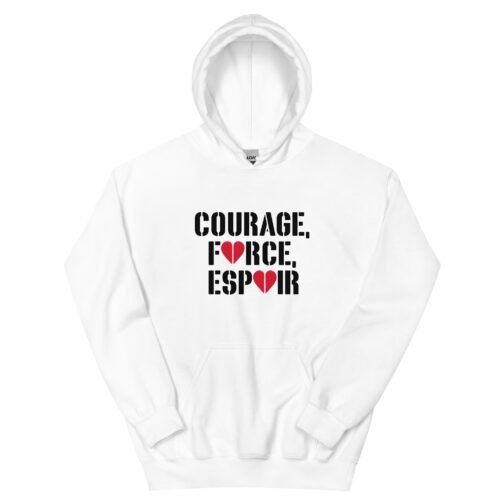 Sweat à capuche pour homme et femme - Courage Force Espoir – Image 7