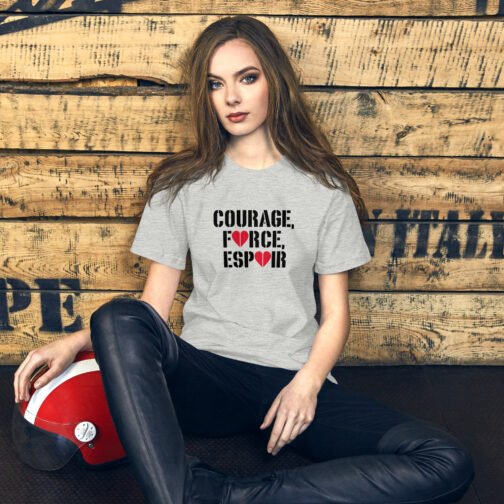 T-shirt personnalisé homme et femme – Courage Force Espoir – Image 2