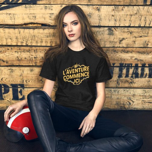 T-shirt personnalisé homme et femme – L'aventure commence ici – Image 2