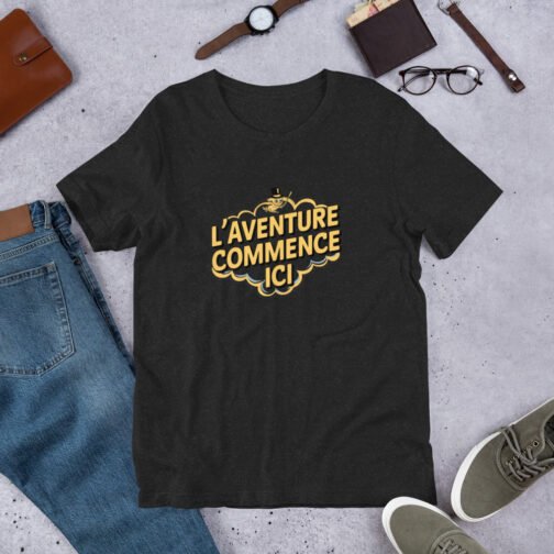 T-shirt personnalisé homme et femme – L'aventure commence ici – Image 4