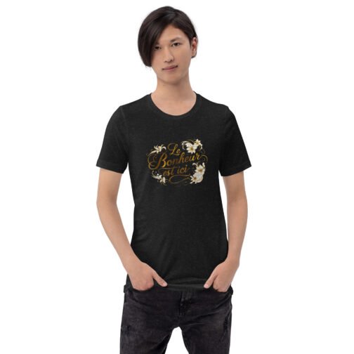 T-shirt personnalisé pour homme et femme – Le bonheur est ici – Image 2