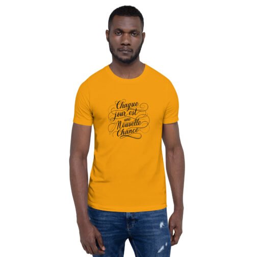 T-shirt personnalisé homme et femme – Chaque jour est une nouvelle chance – Image 2