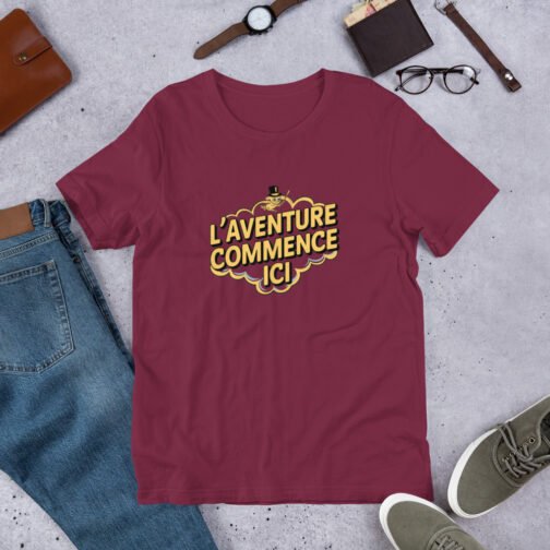 T-shirt personnalisé homme et femme – L'aventure commence ici