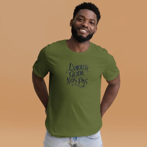 T-shirt personnalisé homme et femme – L'amour guide nos pas – Image 2